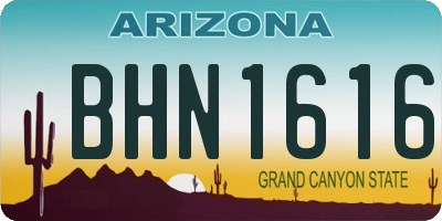 AZ license plate BHN1616