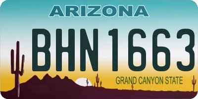 AZ license plate BHN1663