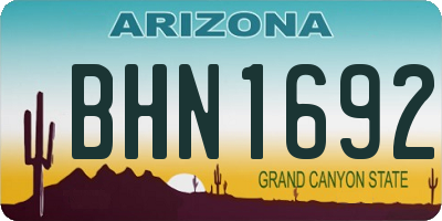 AZ license plate BHN1692
