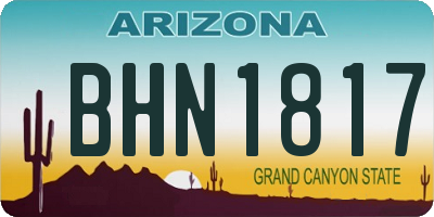 AZ license plate BHN1817