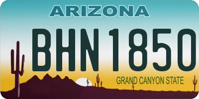 AZ license plate BHN1850