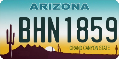 AZ license plate BHN1859