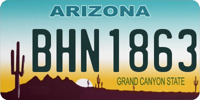 AZ license plate BHN1863