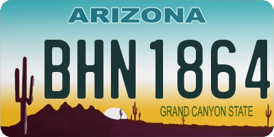 AZ license plate BHN1864
