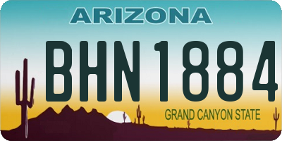 AZ license plate BHN1884