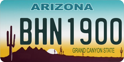 AZ license plate BHN1900