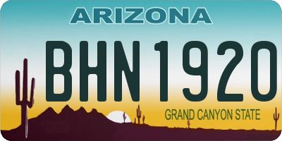 AZ license plate BHN1920