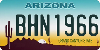 AZ license plate BHN1966