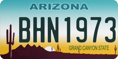 AZ license plate BHN1973