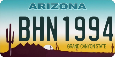 AZ license plate BHN1994