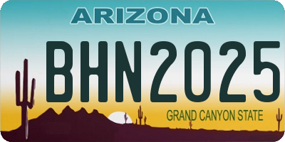 AZ license plate BHN2025