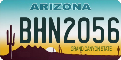 AZ license plate BHN2056
