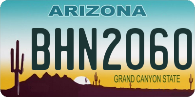 AZ license plate BHN2060