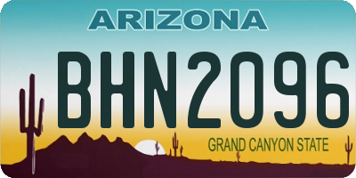 AZ license plate BHN2096