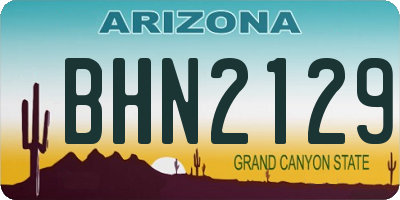 AZ license plate BHN2129