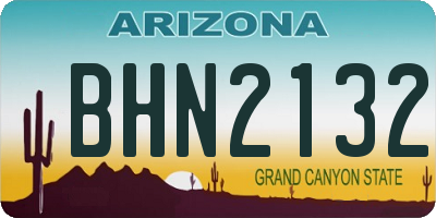 AZ license plate BHN2132