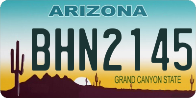 AZ license plate BHN2145