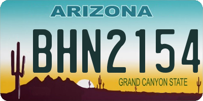 AZ license plate BHN2154