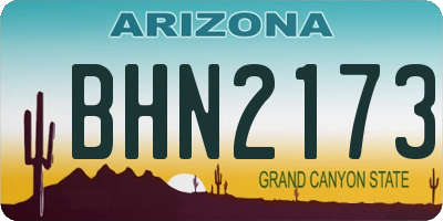 AZ license plate BHN2173