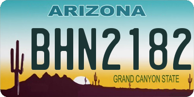 AZ license plate BHN2182