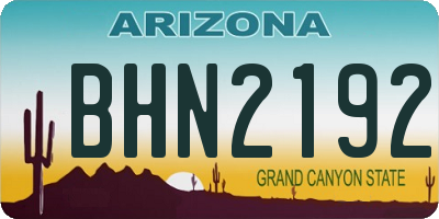AZ license plate BHN2192