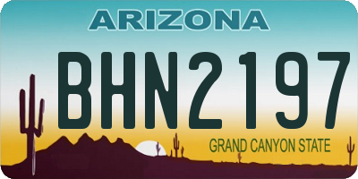 AZ license plate BHN2197