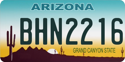 AZ license plate BHN2216