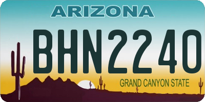AZ license plate BHN2240