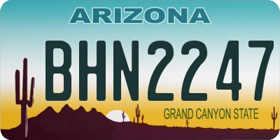 AZ license plate BHN2247