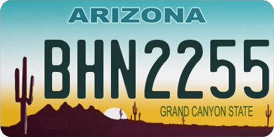 AZ license plate BHN2255