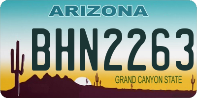 AZ license plate BHN2263