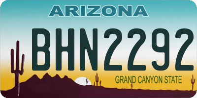 AZ license plate BHN2292