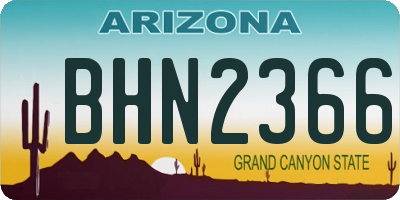 AZ license plate BHN2366