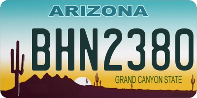 AZ license plate BHN2380