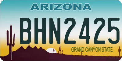 AZ license plate BHN2425