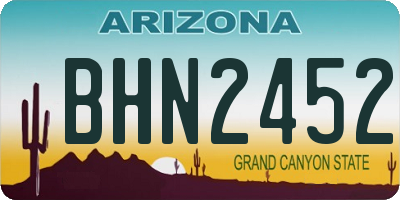 AZ license plate BHN2452