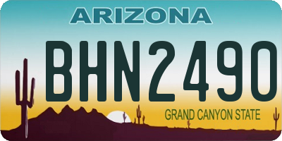 AZ license plate BHN2490