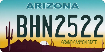 AZ license plate BHN2522