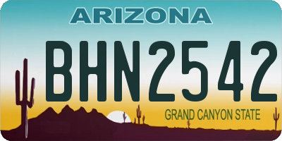 AZ license plate BHN2542