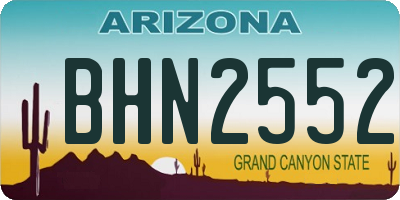 AZ license plate BHN2552
