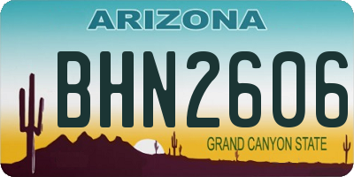 AZ license plate BHN2606