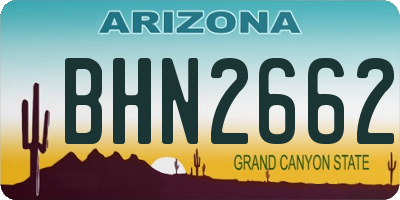 AZ license plate BHN2662
