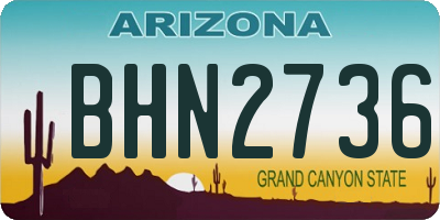 AZ license plate BHN2736