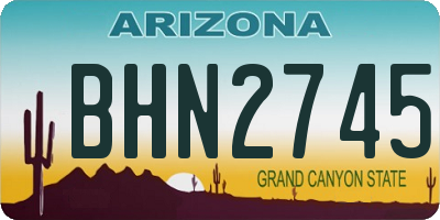 AZ license plate BHN2745