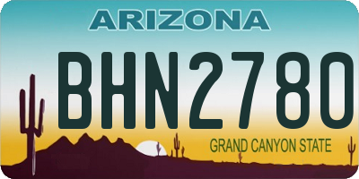 AZ license plate BHN2780