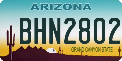 AZ license plate BHN2802