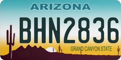 AZ license plate BHN2836