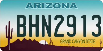 AZ license plate BHN2913