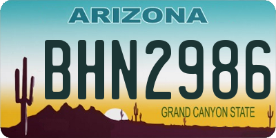 AZ license plate BHN2986
