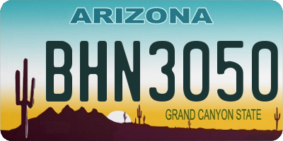 AZ license plate BHN3050